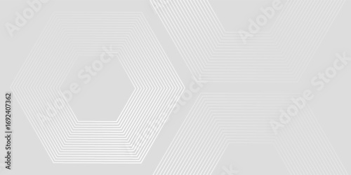 Hexagon white gray wave light technology texture background. Abstract big data digital concept simple art modern abstract
