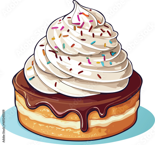Chocolate frosted cupcake with sprinkles