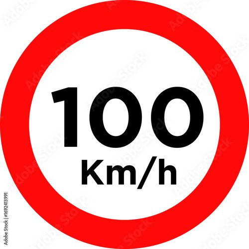 Speed Limit 100 kmh Sign