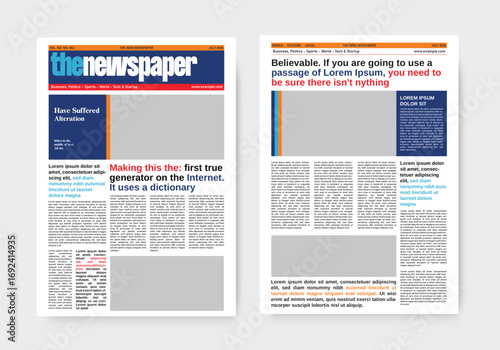 the newspaper design template, classic news paper vector premium design.