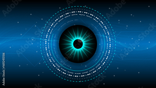 Digital eye scanning technology with futuristic interface