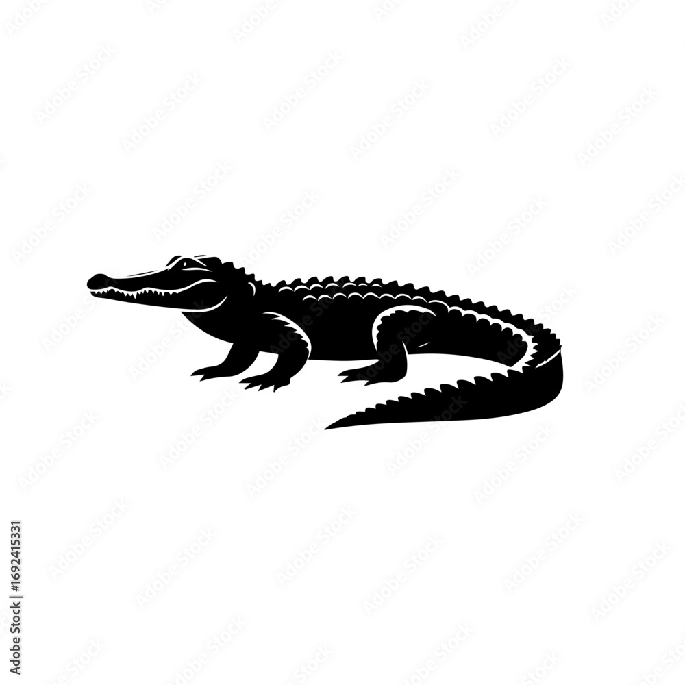 Naklejka premium Crocodile Vector Illustration – Wild Jungle Reptile Design
