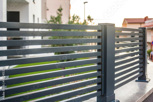 Modern fence with aluminum or metal shutter