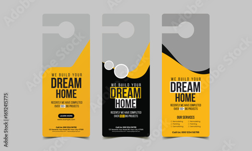 construction door hanger template design.