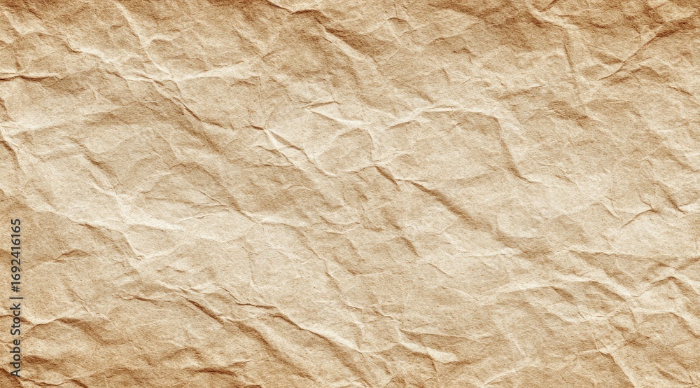 Fototapeta premium Crinkled, antique-toned paper texture