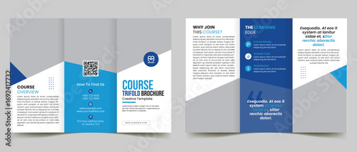 course trifold brochure template layout.
