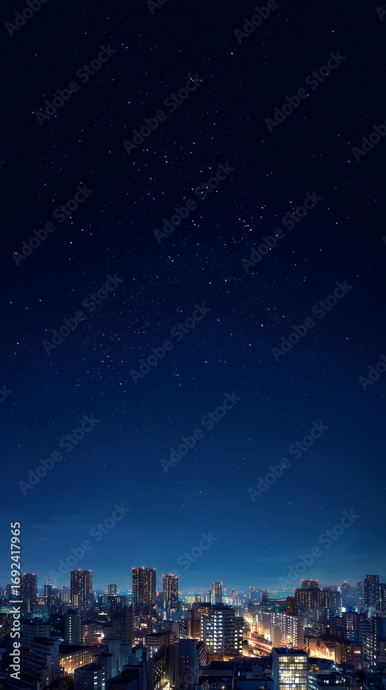 custom made wallpaper toronto digitalMajestic Cityscape Illuminated Under a Vast Starry Night Sky with a Galaxy of Lights