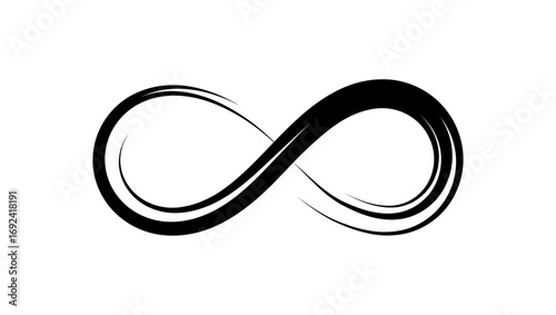 infinity symbol, black isolated silhouette