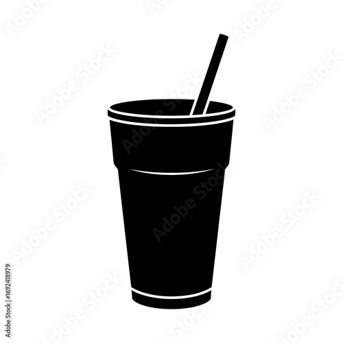 paper cup with straw