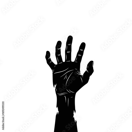 silhouette of zombie hands