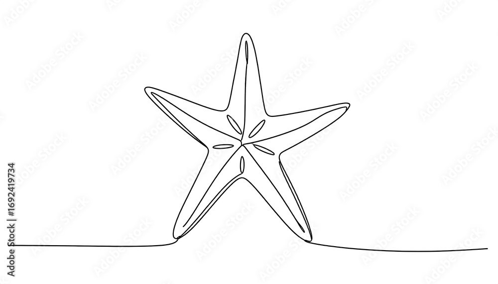 Obraz premium Simple line art starfish
