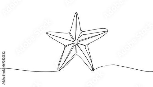 Simple line drawing of a starfish