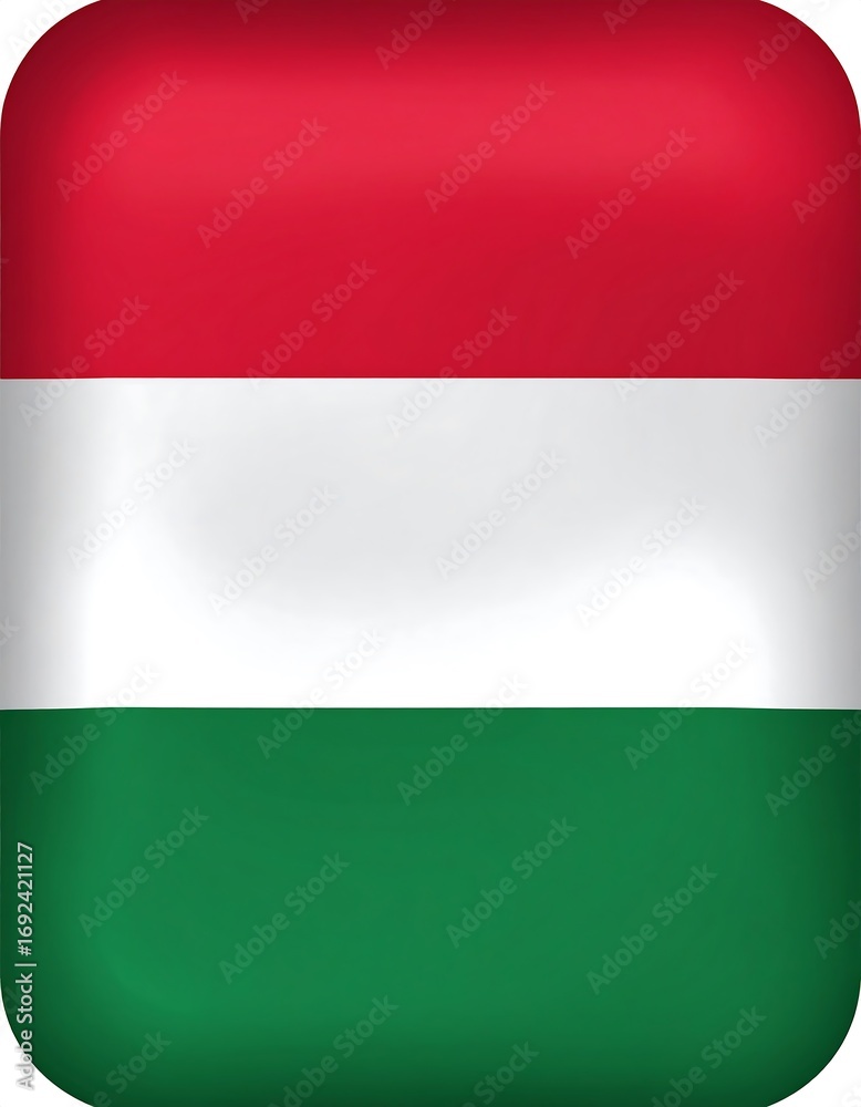 Obraz premium Hungary flag, button style