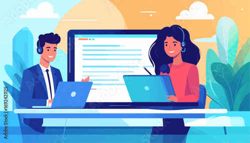 Online seminar registration vector, minimal style