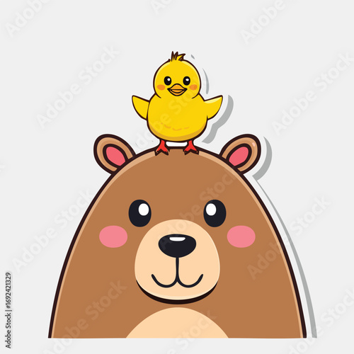 A smiling, brown teddy bear cartoon toy character illustration for a child