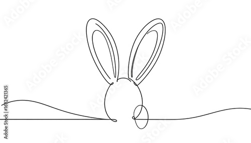 Simple line drawing of an Easter bunny head