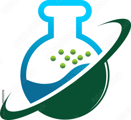 vector illustration of a laboratory flask