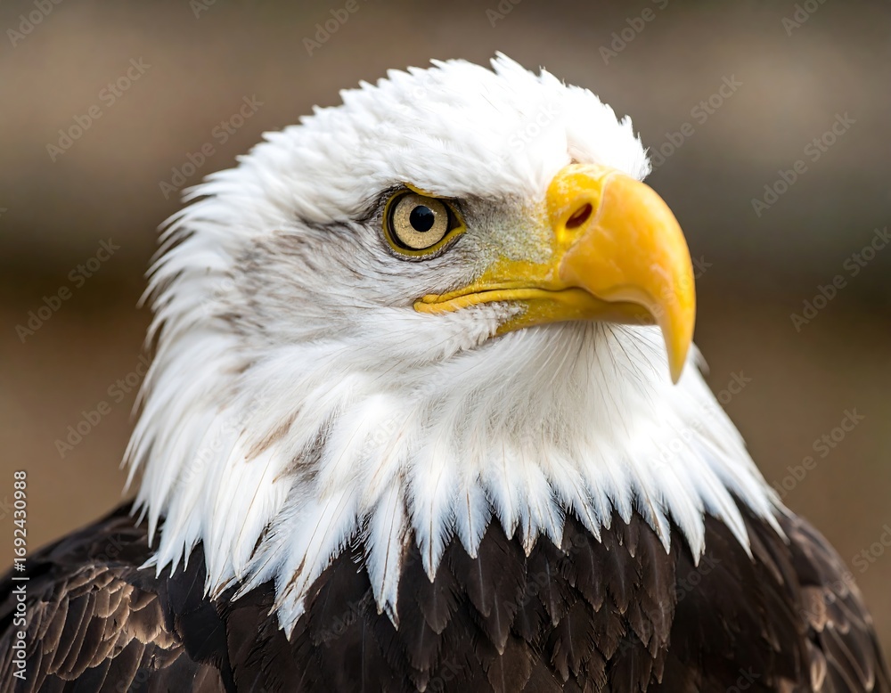 Obraz premium Close-up of an eagle's head. Sharp focus
