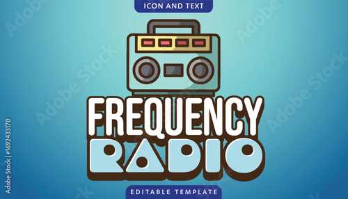 frequency radio editable text effect template