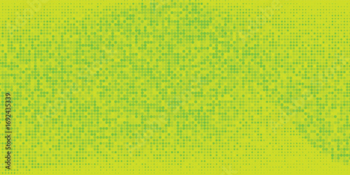 Dots halftone green color pattern gradient texture with technology digital background. Dots pop art comics with nature graphic design