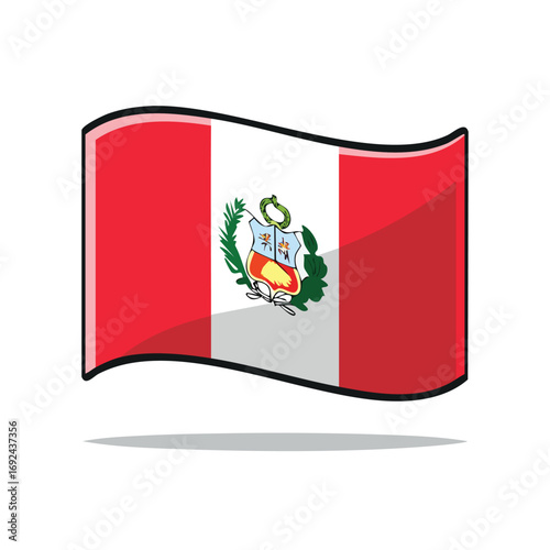 Flag of Spain with the national flag of Peru