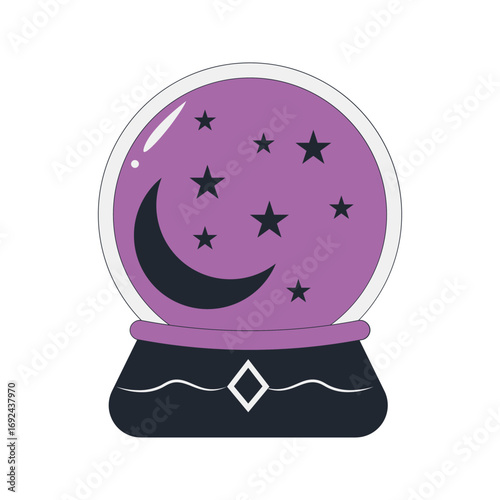 Magic Fortune Teller Crystal Ball Illustration.