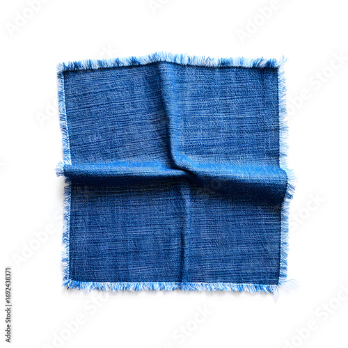 Frayed Blue Denim Fabric Square Texture