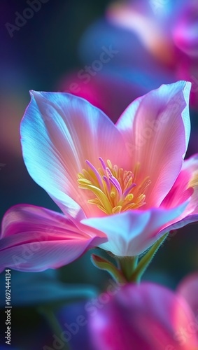 Flower with Beautiful Colors Light, Spring Season, using generative ai