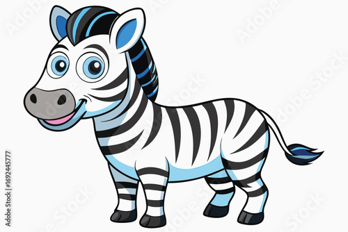 Vector of cartoon zebra illustration.
