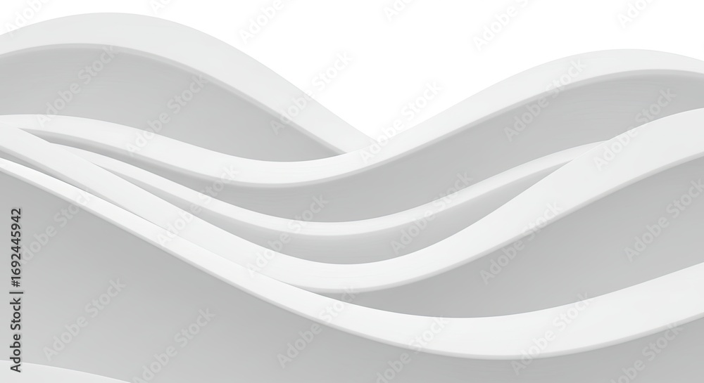 Obraz premium Abstract White Wavy Lines Forming Modern Geometric Pattern Background