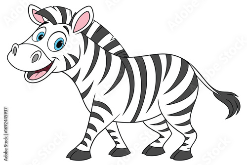 Vector of cartoon zebra illustration.
