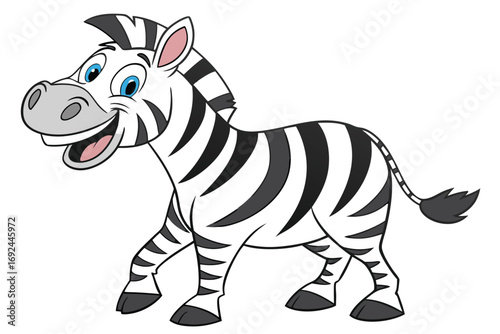 Vector of cartoon zebra illustration.