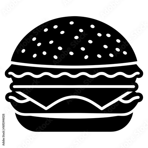 Burger Fast Food Icon Vector Illustration 