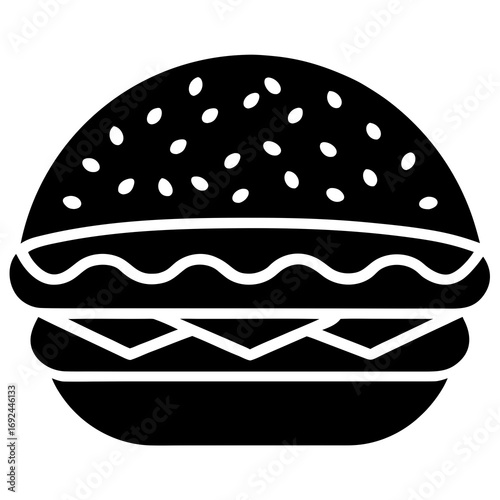Burger Fast Food Icon Vector Illustration 