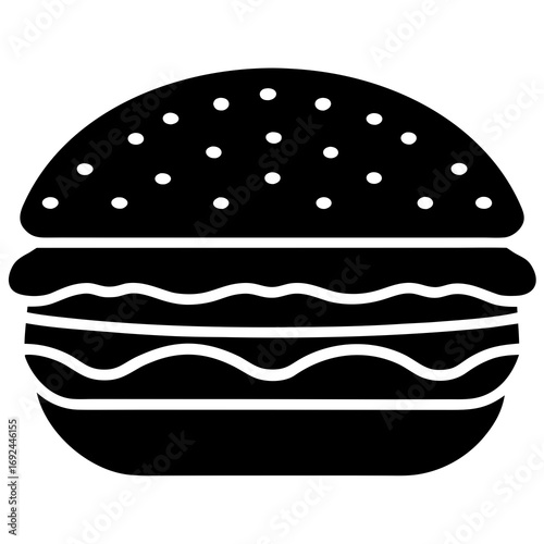 Burger Fast Food Icon Vector Illustration 