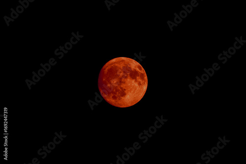 Full red moon in the sky eclipse