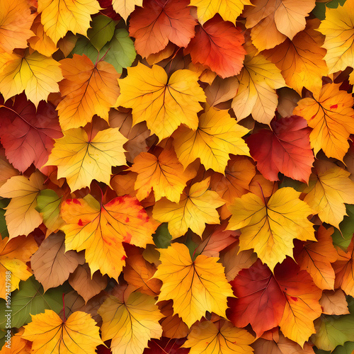 Vibrant Autumn Maple Leaves Background Texture