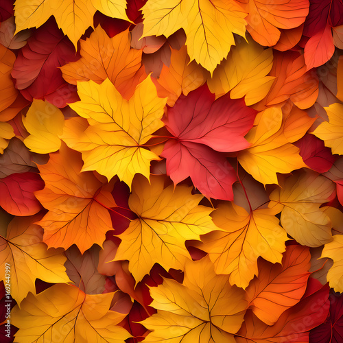 Vibrant Autumn Leaves Background Texture