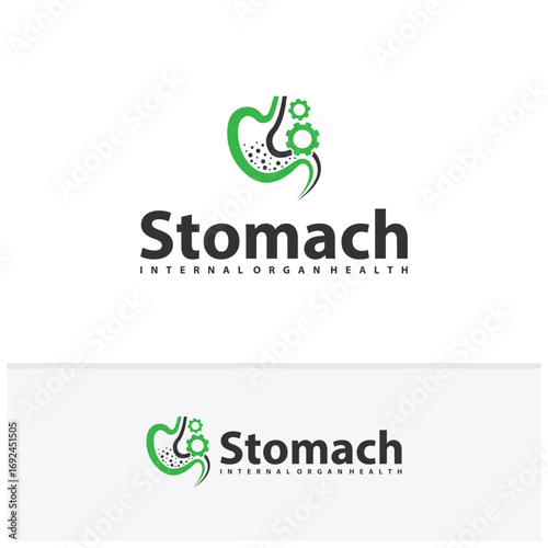 Gear Stomach logo vector. Simple vector logo design for medical human health.