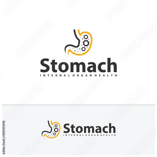 Gear Stomach logo vector. Simple vector logo design for medical human health.