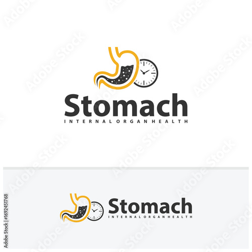 Time Stomach logo vector. Simple vector logo design for medical human health.