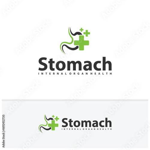 Plus Stomach logo vector. Simple vector logo design for medical human health.