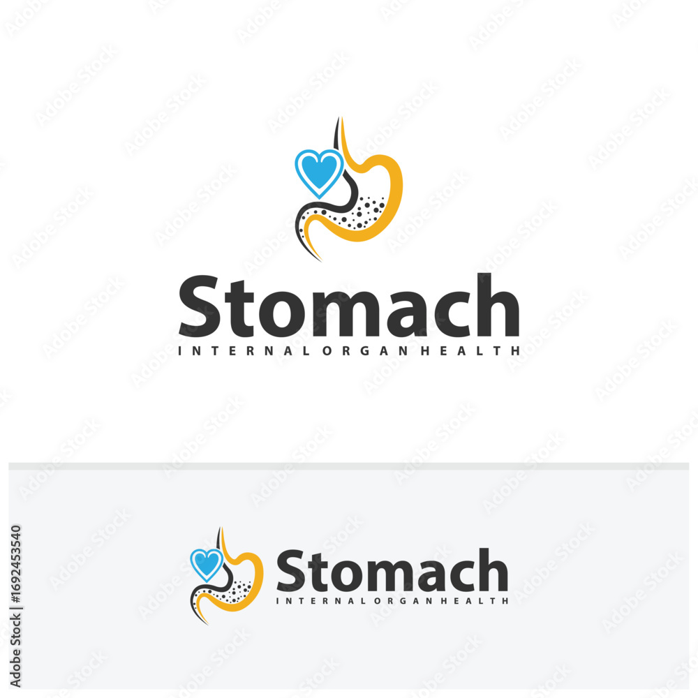 Fototapeta premium Love Stomach logo vector. Simple vector logo design for medical human health.