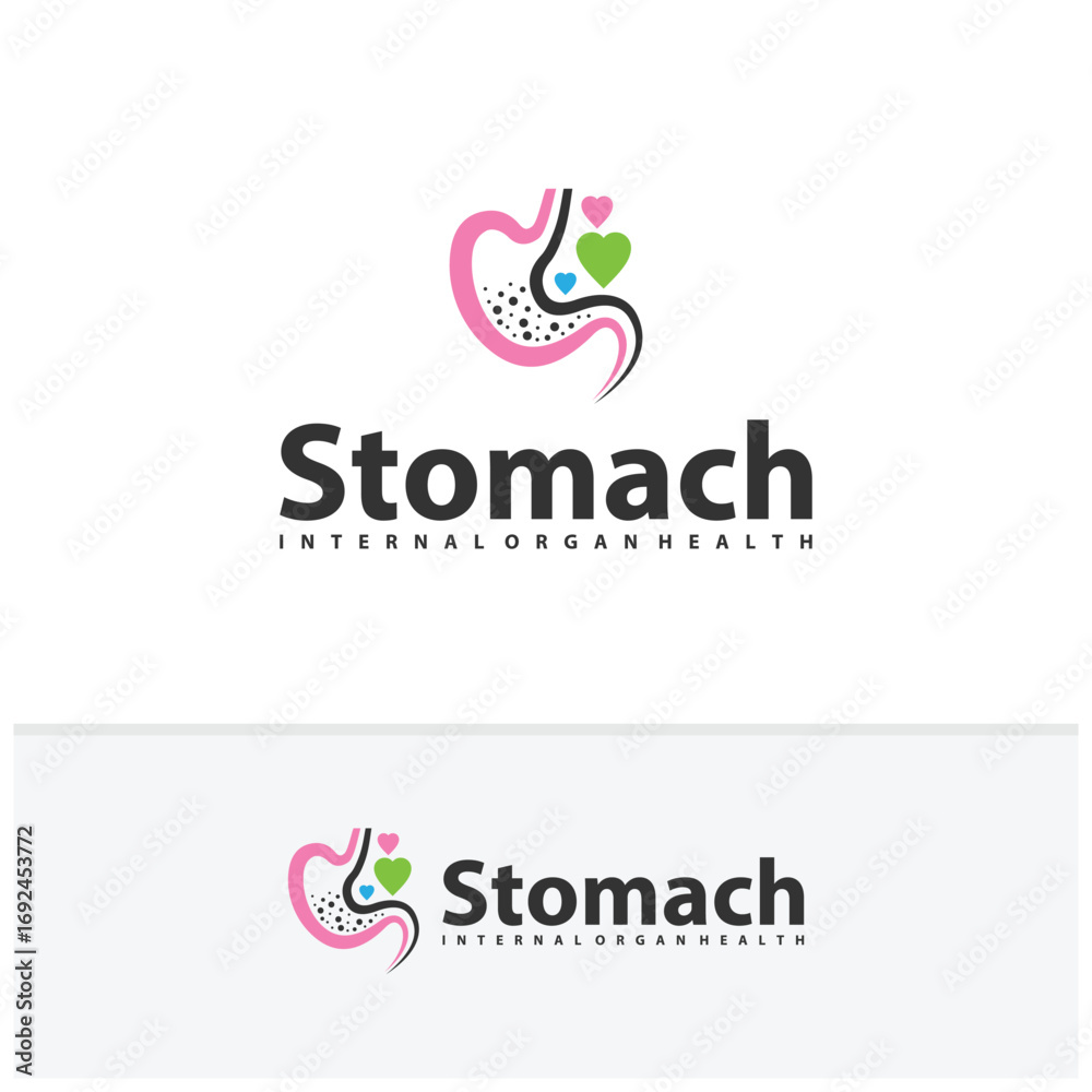Fototapeta premium Love Stomach logo vector. Simple vector logo design for medical human health.