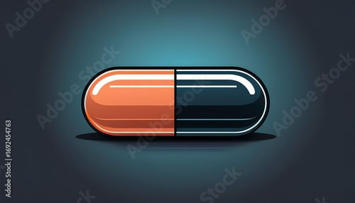 capsule pill silhouette for pharmaceutical medication and healthcare design