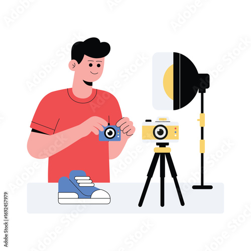 Product Shoot Flat Vector Illustration 