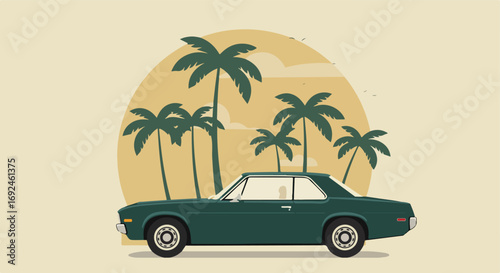 Classic car & palms (1)