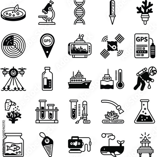 Science Research and Experimentation Icons