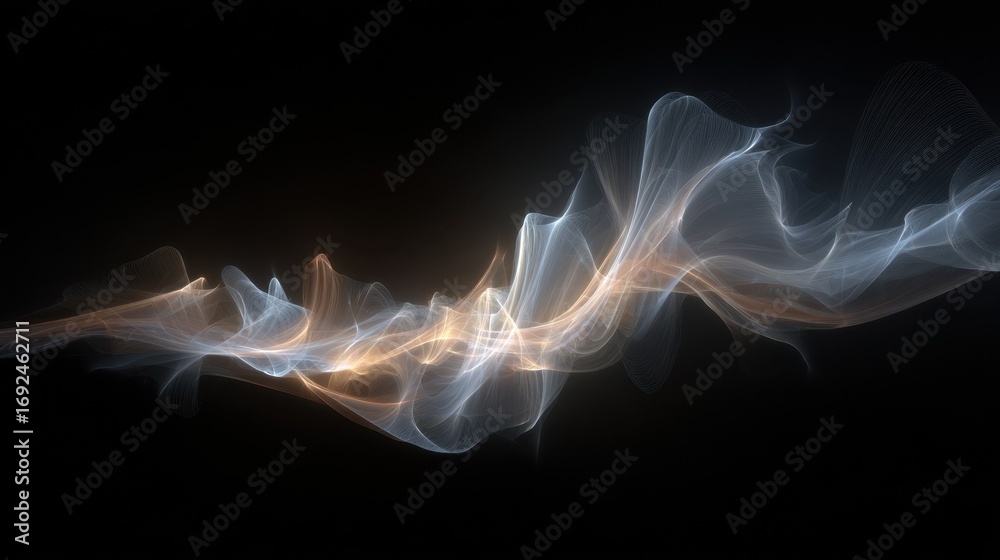 Obraz premium Abstract Waveform Representation of the First Harmonic of a Musical Instrument in Light