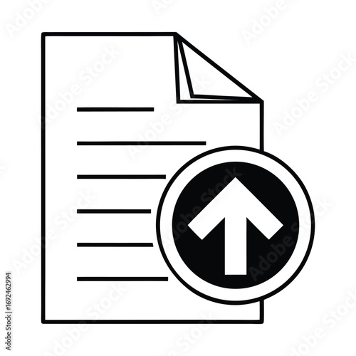 Document upload icon vector

